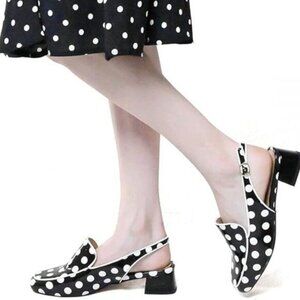 YDN Women Closed Square Toe Block Low Heels Slingback Formal Loafer Dressy Shoes